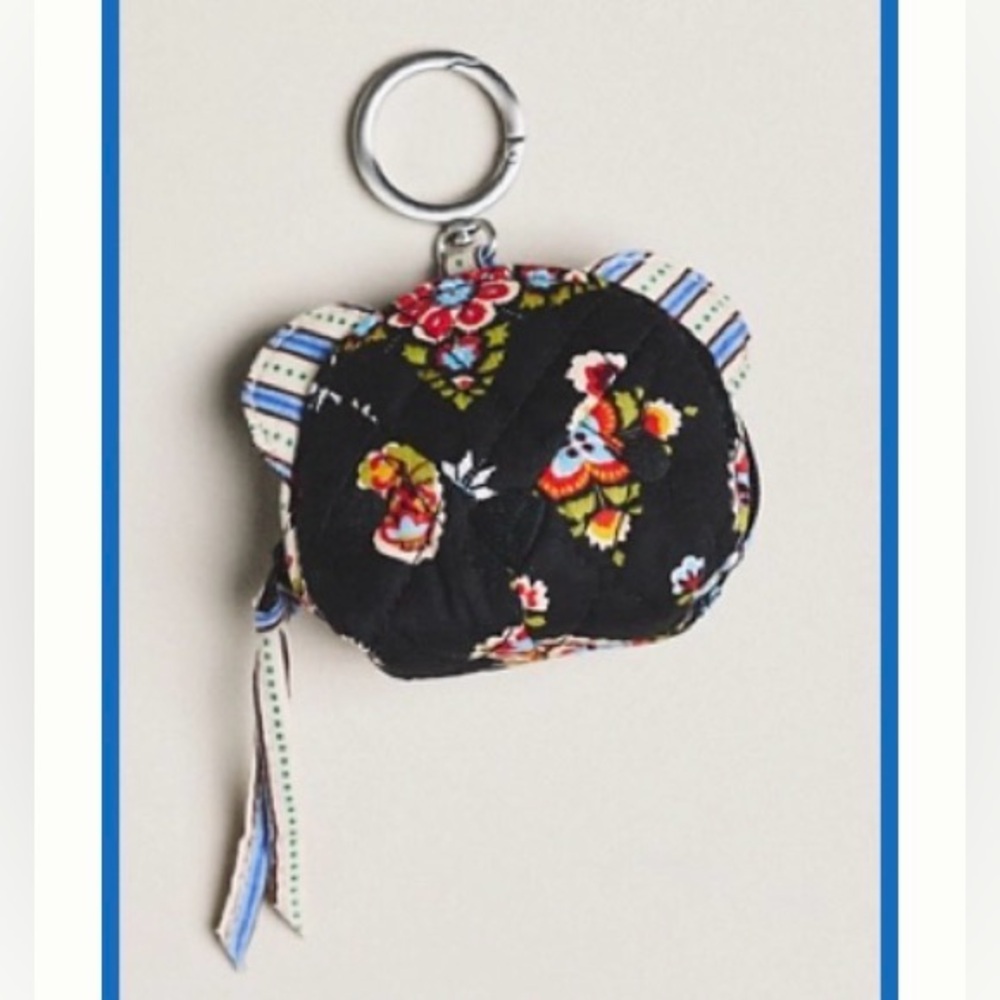 Vera Bradley x Anthropologie Classic Mini Bear Bag Charm in Black NWT